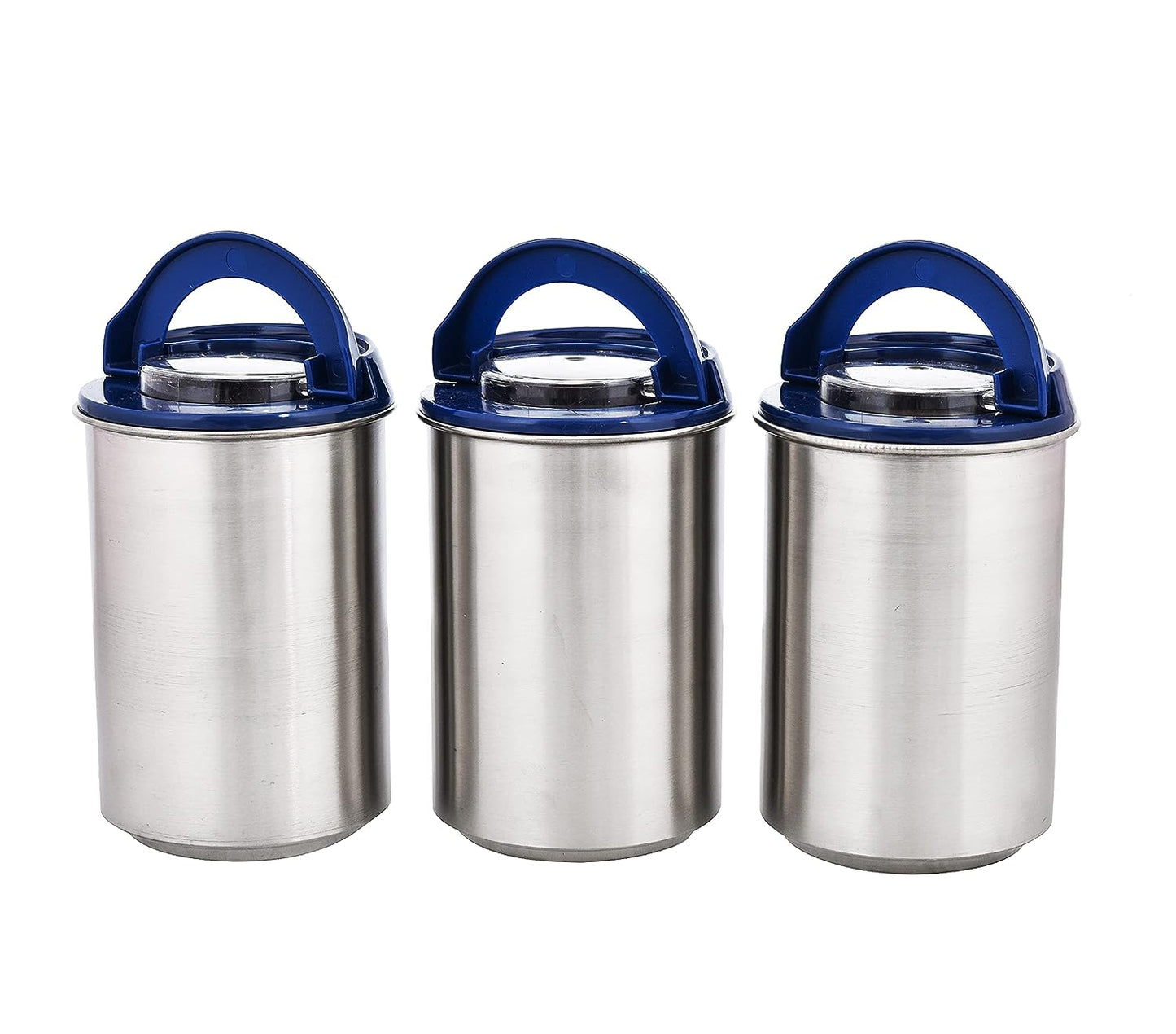 Machak Steel Airtight Containers Set For Kitchen Storage, 900ml (Blue, Set of 3)