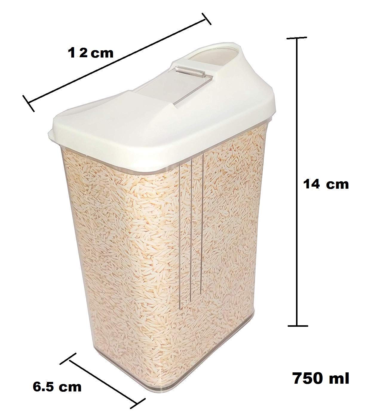 Machak Easy Flow Plastic Kitchen Storage Jars & Container Set, Transparent (12 pc, 750ml)