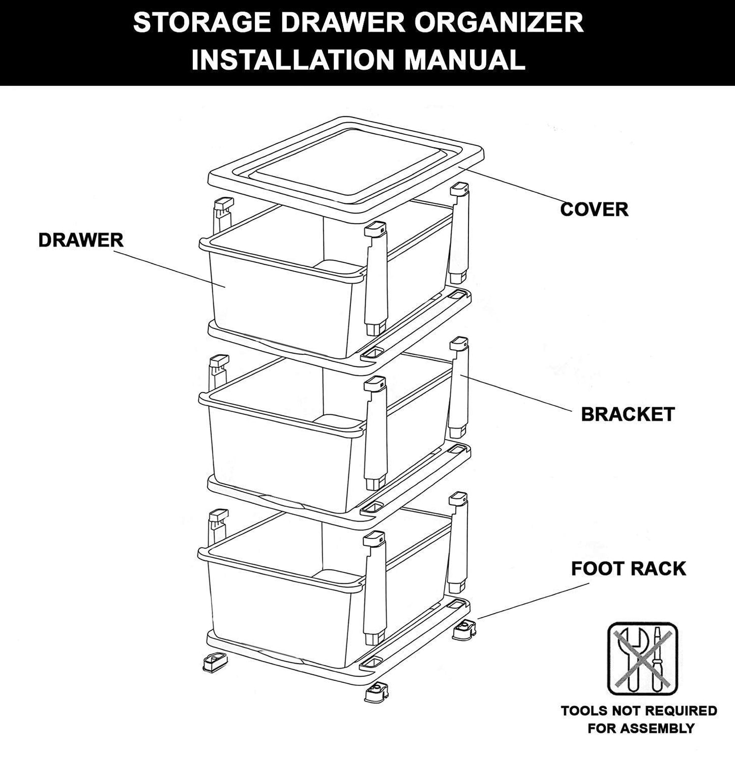 Machak Plastic Multipurpose Modular Drawer Organizer Chest For Kitchen Storage (3 Tier, Purple)
