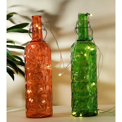 MACHAK Flower Crysta Glass Water Bottle For Kitchen, Home Decoration