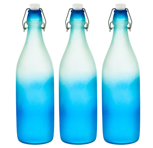 Machak Frosted Colorful Glass Water Bottles For Kitchen Fridge Home Deocr 1 litre (3)