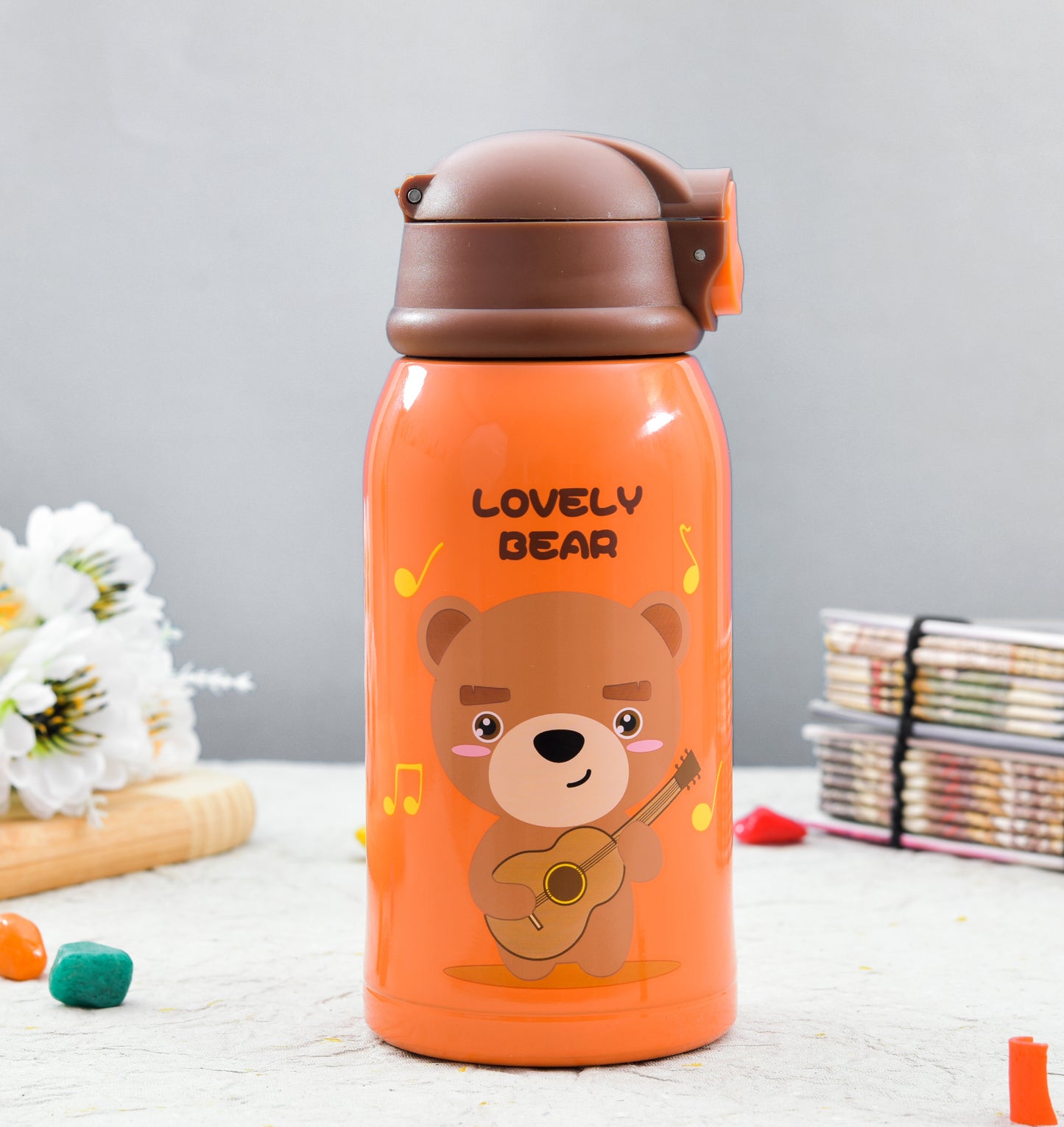 Machak Stainless Steel Hot & Cold Thermosteel Water Bottle for Kids with Straw (500Ml)