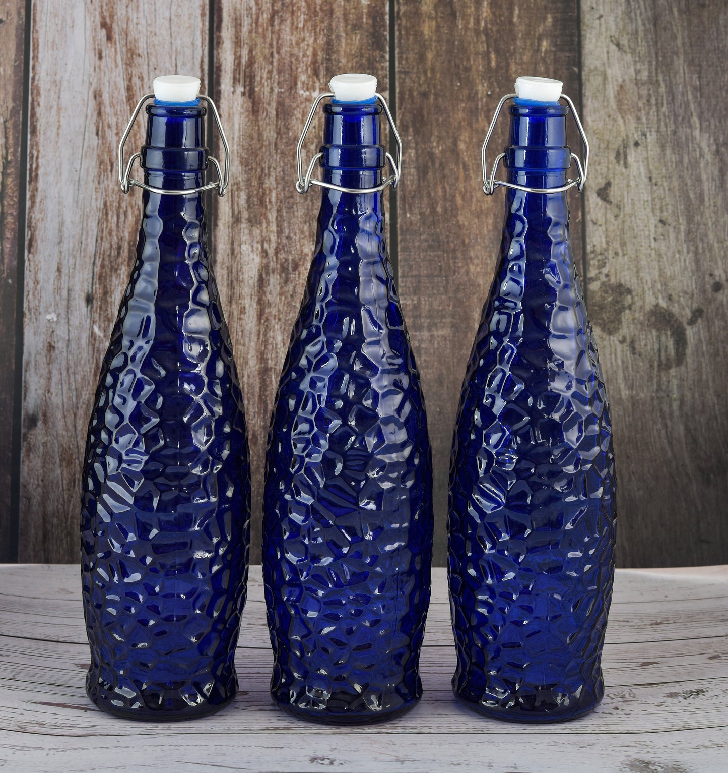 MACHAK Crick Glass Water Bottle For Fridge 1 litre, Dark Blue