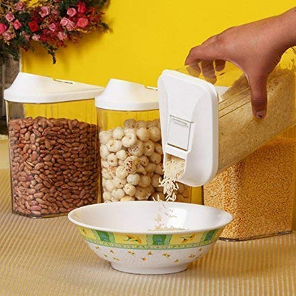 Machak Easy Flow Plastic Kitchen Storage Jars & Container Set, Transparent (6, 750ml)