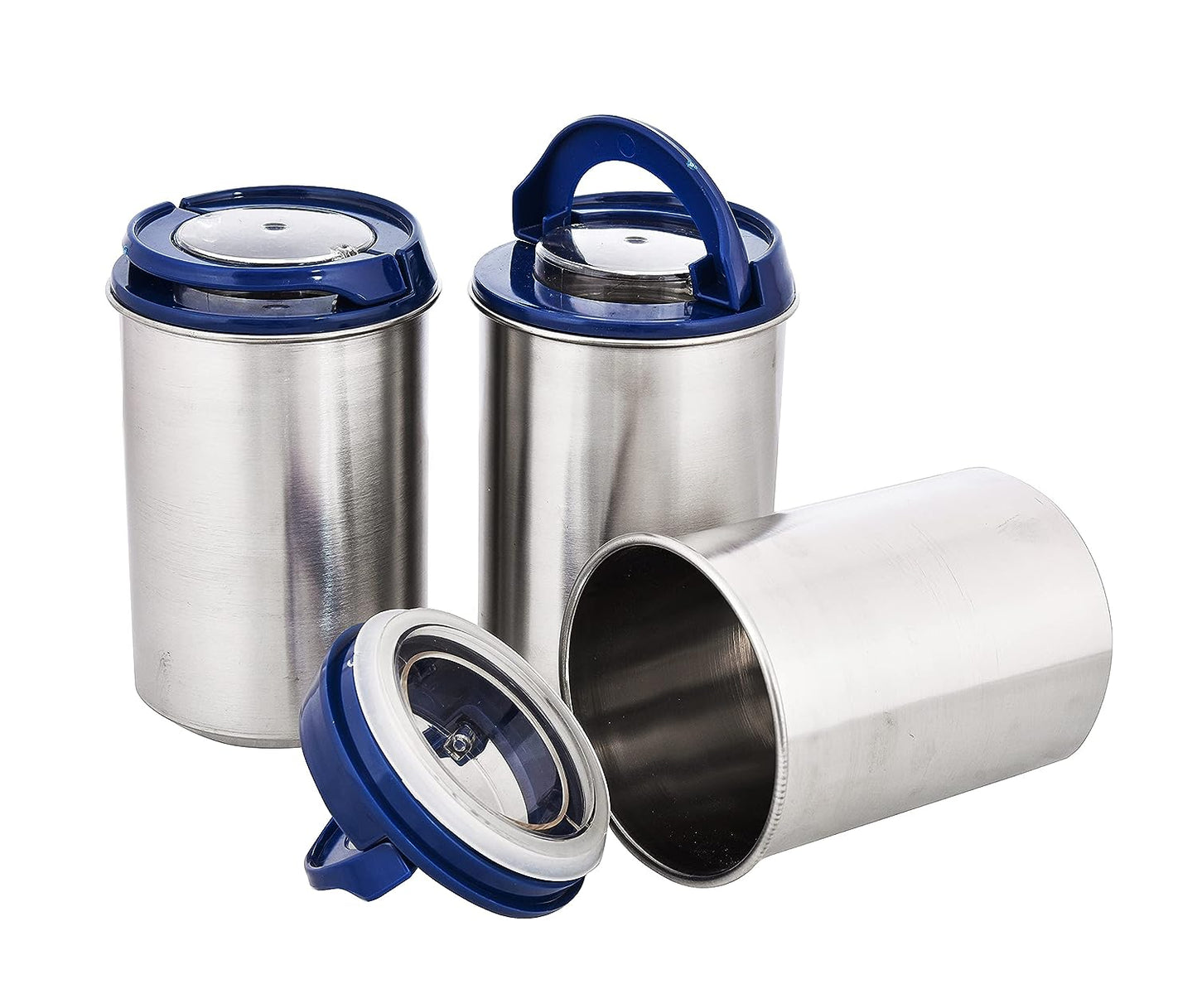Machak Steel Airtight Containers Set For Kitchen Storage, 1200 ml (Blue, Set of 4)