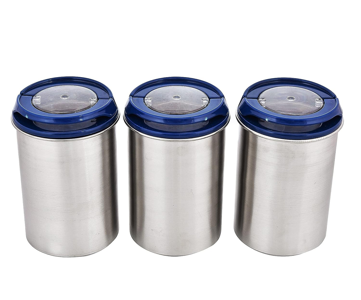 Machak Steel Airtight Containers Set For Kitchen Storage, 1200ml (Blue, Set of 3)