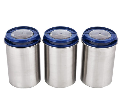 Machak Steel Airtight Containers Set For Kitchen Storage, 1200 ml (Blue, Set of 4)