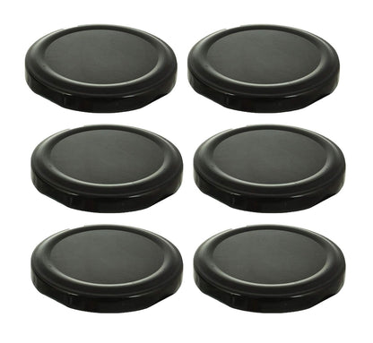 Machak Glass Jar Lids Only 63mm For 63 mm Mouth Jars (Black, 6 pcs)