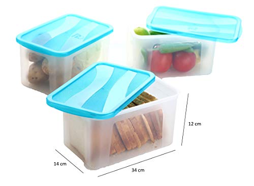 Machak Plastic Big Storage Boxes For Kitchen Grocery Containers, 4 litres (Brown, 4 Pc)
